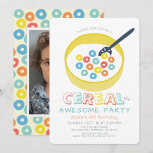 Invitación Cumpleaños de Cereal-genial Amarillo Cereales Foto