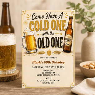 Invitación Cumpleaños de cerveza fría, cumpleaños de adulto