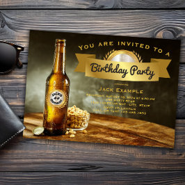 Invitación Cumpleaños de cerveza para cualquier número de per