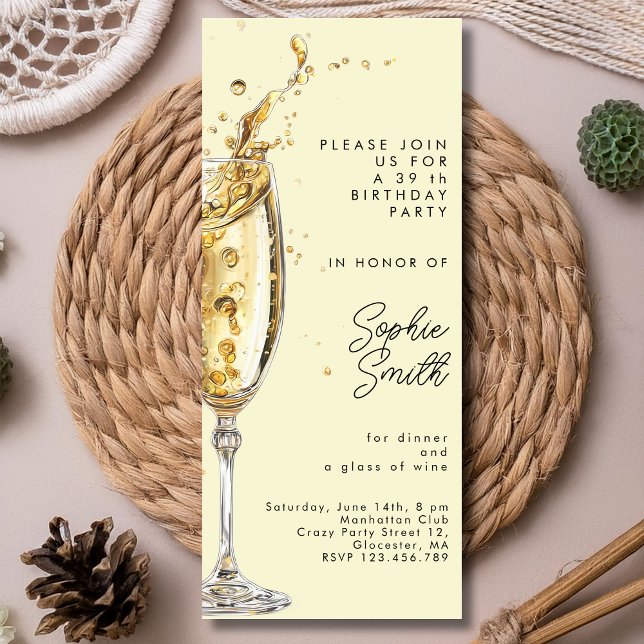 Invitación cumpleaños de champán envejecido a la perfección  (Subido por el creador)
