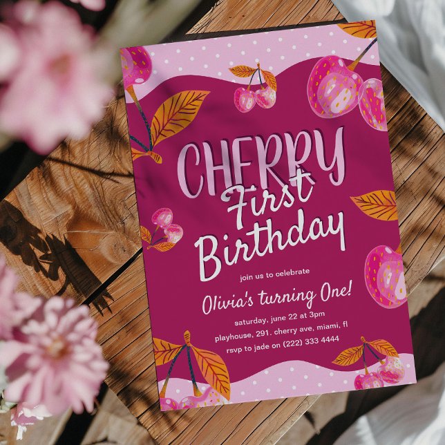 Invitación Cumpleaños de Cherry Primero Cumpleaños caprichoso (Subido por el creador)