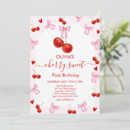 Invitación Cumpleaños de Cherry Sweet Cumpleaños 1er Cumpleañ