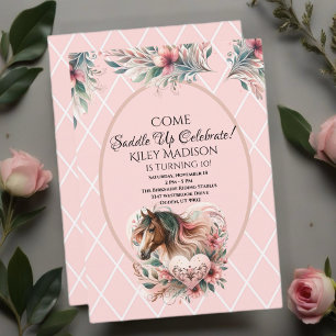 Invitación Cumpleaños de chica de caballo 
