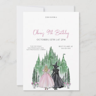 Invitación Cumpleaños de chica de fiesta mágica elegante