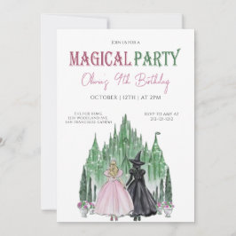 Invitación Cumpleaños de chica de fiesta mágica elegante