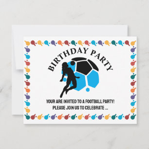 Invitación Cumpleaños de chica de fútbol, regalo de jugador d