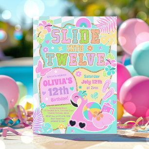 Invitación Cumpleaños de chica elegante en la piscina al cump