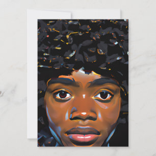 Invitación Cumpleaños de Chica Negra Mágica Hermana Mujer Mel