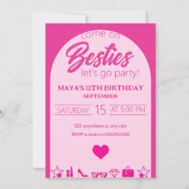 Invitación Cumpleaños de Chica Rosa, Fiesta de Abejas Rosa