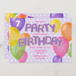 Invitación cumpleaños de chicas de galletas de espuma morada