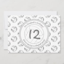 cumpleaños de chicas de patrones de voleibol gris