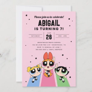Invitación Cumpleaños de Chicas poderosos - Rosa