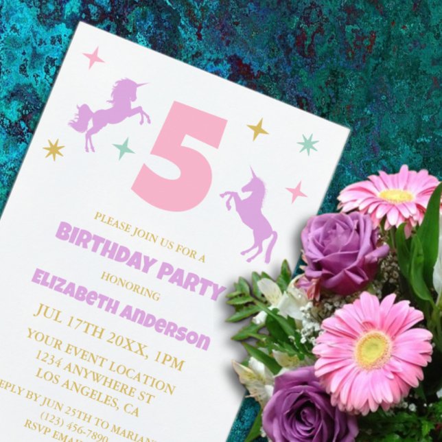 Invitación Cumpleaños de Chicas Unicornio Mágico (Subido por el creador)