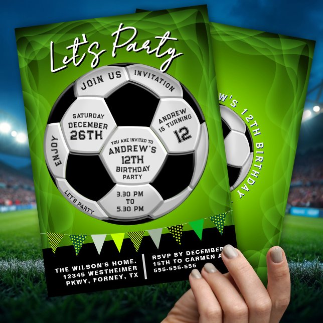 Invitación Cumpleaños de chicos con balón de fútbol para aman (Subido por el creador)