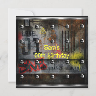 Invitación Cumpleaños de chicos urbanos con grafitis