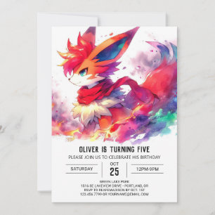 Invitación Cumpleaños de Children Fox