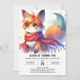 Invitación Cumpleaños de Children Woodland Fox