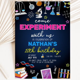 Invitación Cumpleaños de Ciencia Loca