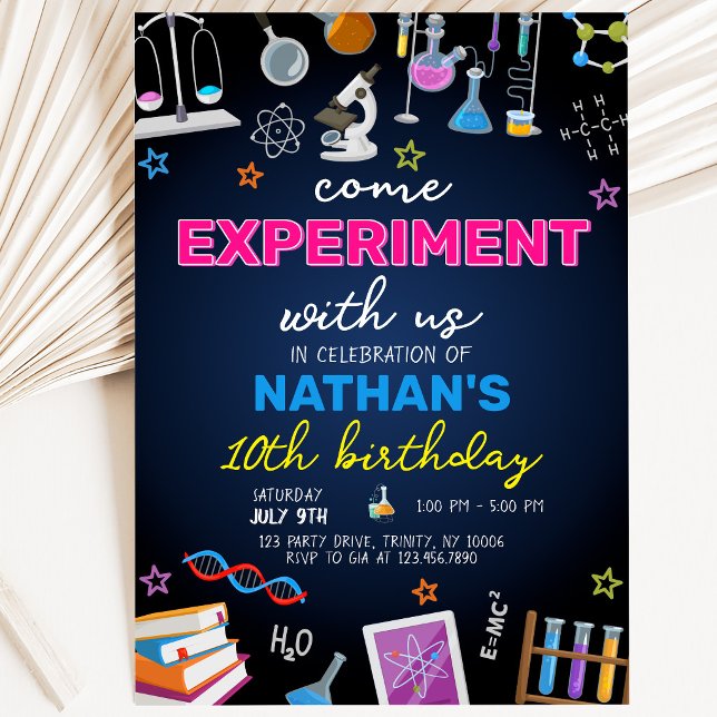 Invitación Cumpleaños de Ciencia Loca (Subido por el creador)