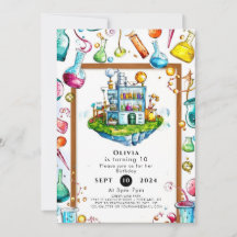 Cumpleaños de Científico Mágico Simple Editable