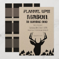 Cumpleaños de Ciervo de Otoño de Cuadros Flannel U