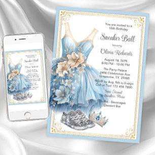 Invitación Cumpleaños de Cinderella Sneaker Ball