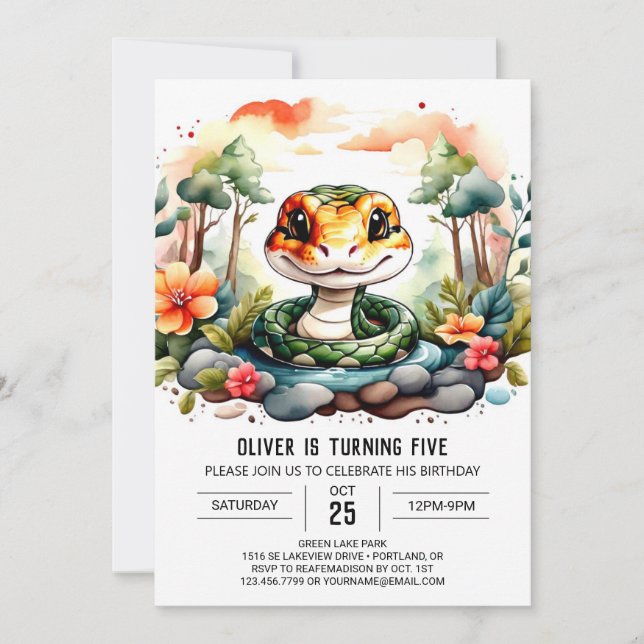 Invitación Cumpleaños de Cobra en línea (Anverso)