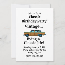 Invitación Cumpleaños de Coche Clásico Vintage