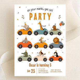 Invitación Cumpleaños de Coche de Carreras