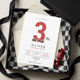 Invitación Cumpleaños de Coche de Carreras de Fórmula Vintage