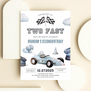 Invitación Cumpleaños de coche de carreras Vintage 2