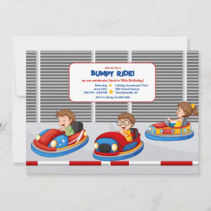 Invitación Cumpleaños de coches de choque