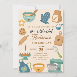 Invitación Cumpleaños de Cocina Personalizado Nuestro Pequeño