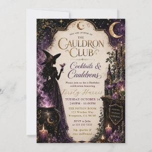 Invitación Cumpleaños de cócteles del club The Cauldron