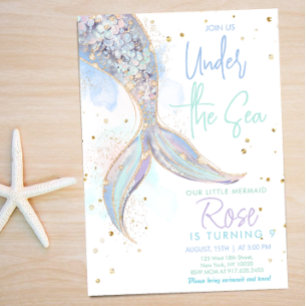 Invitación Cumpleaños de Cola de Sirena