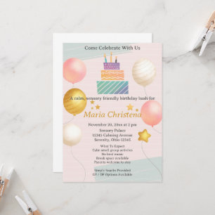 Invitación Cumpleaños de Color Suave