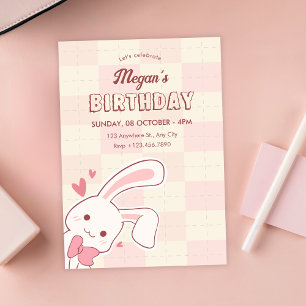 Invitación Cumpleaños de conejito lindo