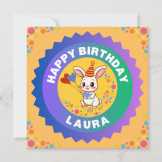 Invitación Cumpleaños de conejito lindo