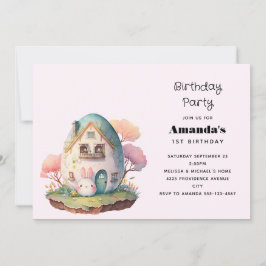Invitación Cumpleaños de conejito lindo estilo japonés Kawaii