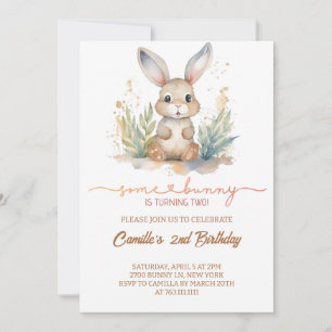 Invitación Cumpleaños de conejo de conejo adorable
