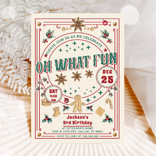 Invitación Cumpleaños de Cookie Navidad Oh Qué Diversión