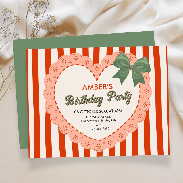 Invitación Cumpleaños de coqueta vintage (Subido por el creador)
