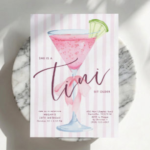 Invitación Cumpleaños de Coquette Martini Un Poco Más Viejo