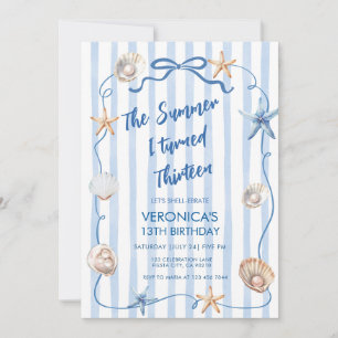 Invitación Cumpleaños de Costera Bow Verano Cumplí Dieciséis