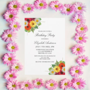 Invitación Cumpleaños de Country Daisies