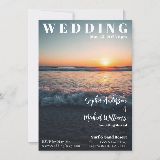 Invitación Cumpleaños de Cover Beach de la revista (Anverso)