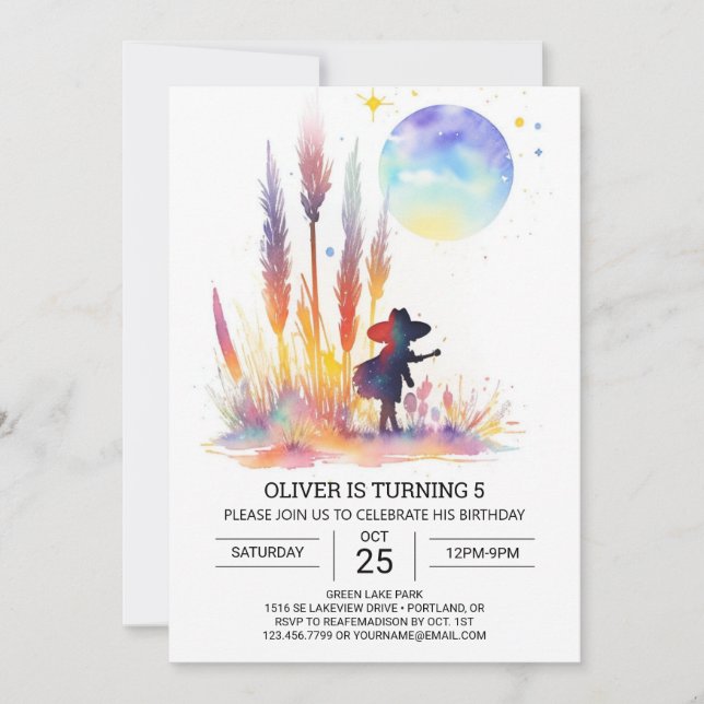 Invitación Cumpleaños de Cowboy Life Online (Anverso)