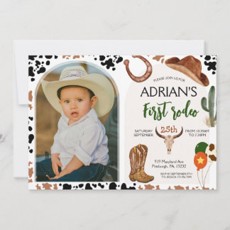 Invitación Cumpleaños de Cowboy Primera fiesta de cumpleaños