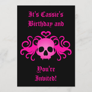 Invitación Cumpleaños de cráneo gótico