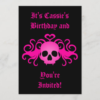 Invitación Cumpleaños de cráneo gótico